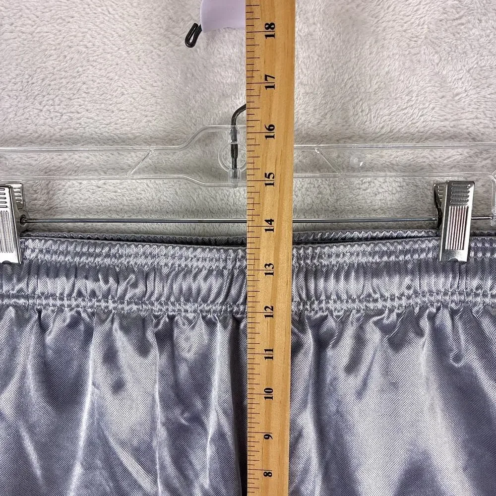 VTG AND1 Shorts Men XL Silver Dazzle Basketball Shiny Silky Mesh Gym Workout Y2K